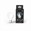 Лампа Gauss Filament Шар 9W 610lm 4100К Е14 milky диммируемая LED 1/10/50